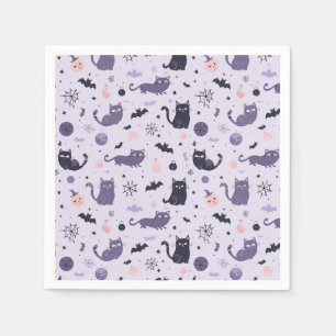 Cute Halloween-kattens lila Pappersservett