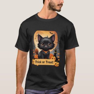 Cute Halloween Kattunge Bus eller godis Shirt for  T