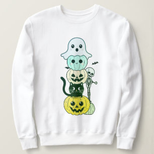 Cute Halloween Kawaii Character Stack Sweatshirt T Shirt