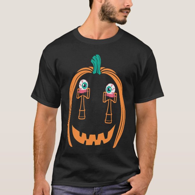 Cute Halloween Kendama Costume with Spiked Eyes T Shirt (Framsida)