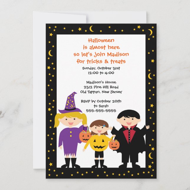 Cute Halloween Kids Costume Party-inbjudan Inbjudningar (Framsida)