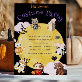 Cute Halloween Kids Costume Party Inbjudningar