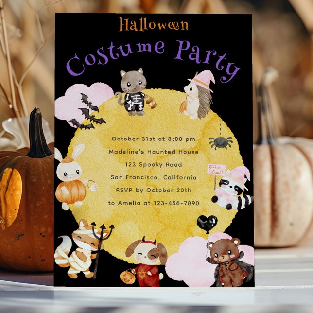 Cute Halloween Kids Costume Party Inbjudningar (Skapare uppladdad)