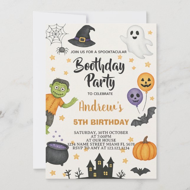 Cute Halloween Kids Party-inbjudan Inbjudningar (Framsida)