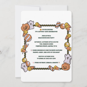 Cute Halloween Kids Party-inbjudan Inbjudningar