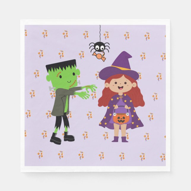Cute Halloween Kids Party Pappersservett (Framsidan)