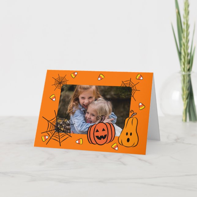Cute Halloween Kids Photo Kort (Framsida)