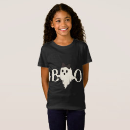 Cute Halloween Kids T-Shirt - Boo Ghost med Bow