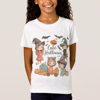Cute Halloween Kids T-Shirt - Ghost, Fladdermus &
