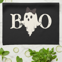 Cute Halloween Kitchen Towels - "Boo Ghost with" Kökshandduk