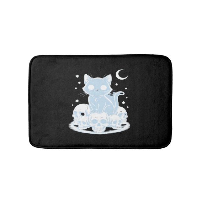 Cute Halloween Kitten Cat gotiic Aesthetic Essenti Badrumsmatta (Framsidan)