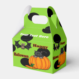 Cute Halloween Kitten, Fladdermus Gable Favor Box Presentaskar
