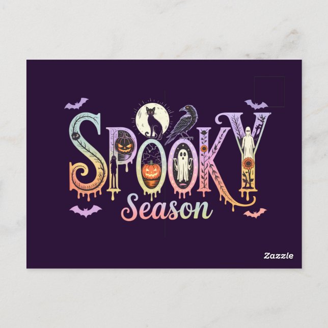 Cute Halloween-kort, Spooky Season Halloween Vykort (Baksida)
