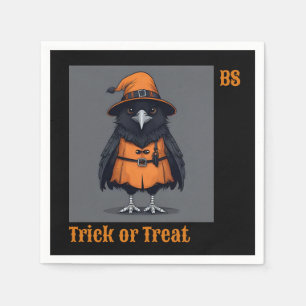 Cute Halloween kråka i Disguise   festlig Pappersservett