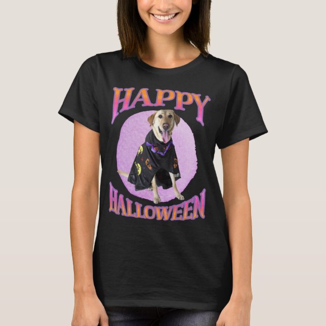 Cute Halloween Labrador T Shirt (Framsida)