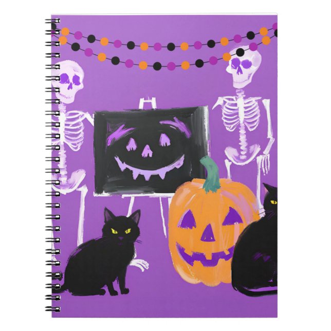 Cute Halloween Lila bärbar dator Anteckningsbok (Framsidan)