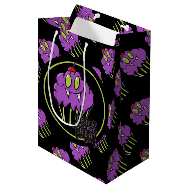Cute Halloween Lila Vampire Cuptårta Gift Bag (Framsidan Vinklad)