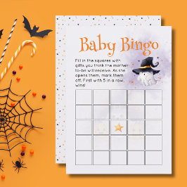 Cute Halloween Little Boo Baby Shower Baby Bingo Inbjudningar