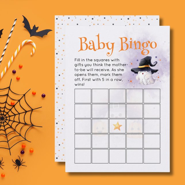 Cute Halloween Little Boo Baby Shower Baby Bingo Inbjudningar (Skapare uppladdad)