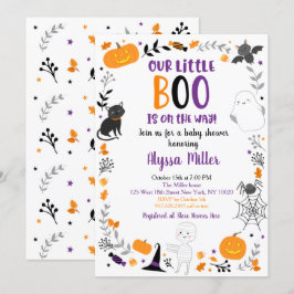 Cute Halloween Little Boo Baby Shower Inbjudningar
