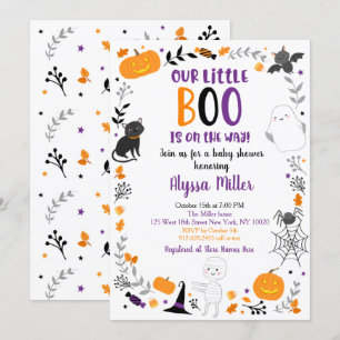 Cute Halloween Little Boo Baby Shower Inbjudningar