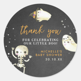 Cute Halloween Little Boo Baby Shower Tack Runt Klistermärke