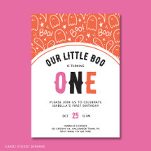 Cute Halloween Little Boo Girl First Birthday