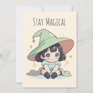 Cute Halloween Magic Kawaii Baby Witch Julkort