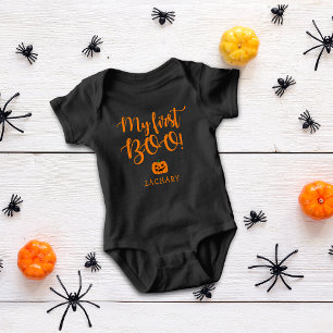 Cute Halloween Min första Boo Pumpkin Namn T Shirt