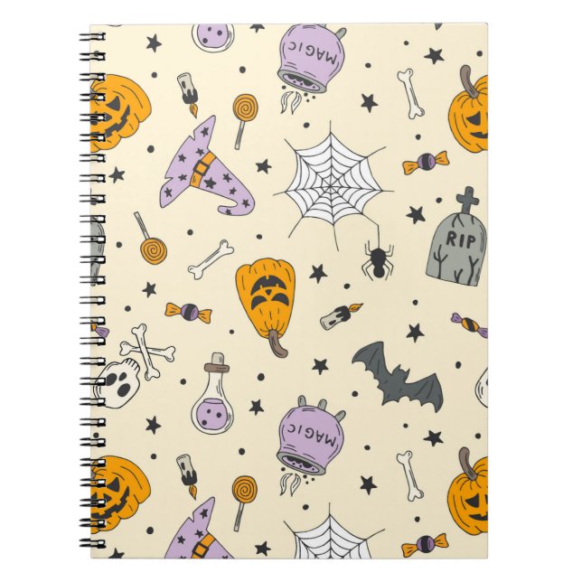 Cute Halloween Mönster Anteckningsbok (Framsidan)