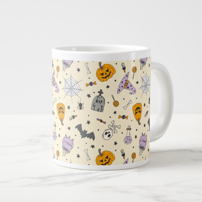 Cute Halloween Mönster Jumbo Mugg (Framsida höger)