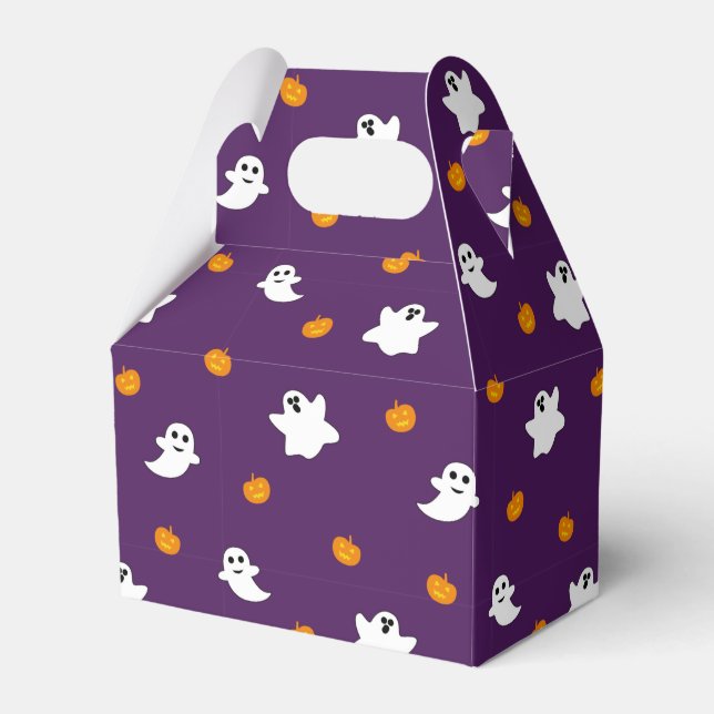 Cute Halloween Mönster med Lila Background Presentaskar (Framsidan Sidan)
