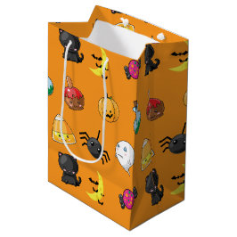 Cute Halloween Mönster med orangens bakgrund