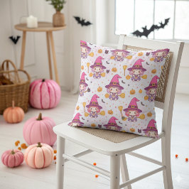 Cute Halloween Mönster med Pumpkins och Spöken Kudde