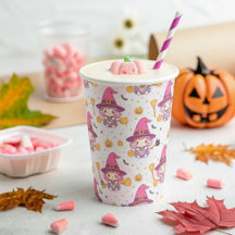 Cute Halloween Mönster med Witch och Pumpkins