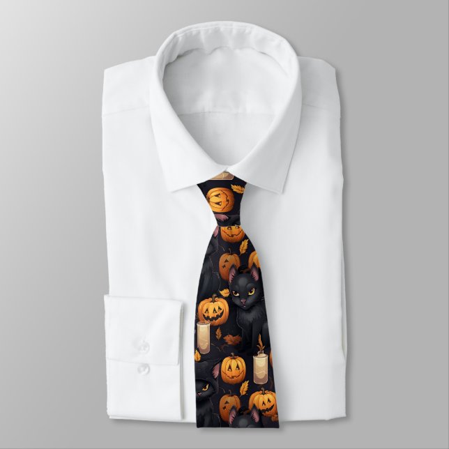 Cute Halloween Mönster Necktie Slips (Bunden)