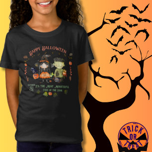 Cute Halloween Monster och Witch T Shirt