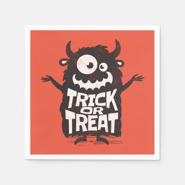 Cute Halloween-monster Pappersservett (Framsidan)