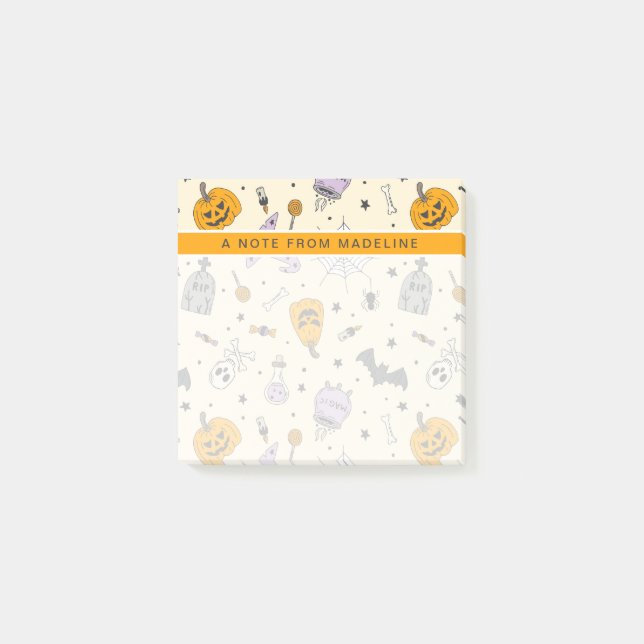Cute Halloween Mönster Post-it Block (Framsida)