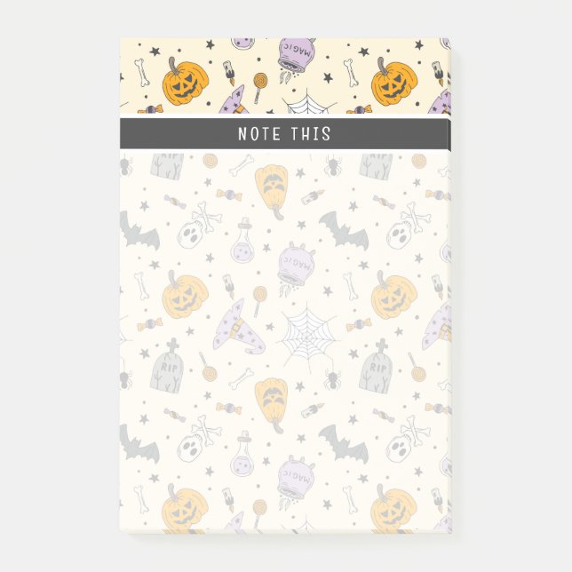 Cute Halloween Mönster Post-it Block (Framsida)