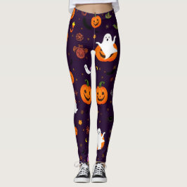 Cute Halloween Mönster-Spöken, Pumpkins, Candy Leggings