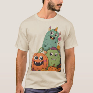 Cute Halloween Monsters och Pumpkin Friends T Shirt