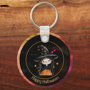 Cute Halloween Moster och Witch Keychain Nyckelring