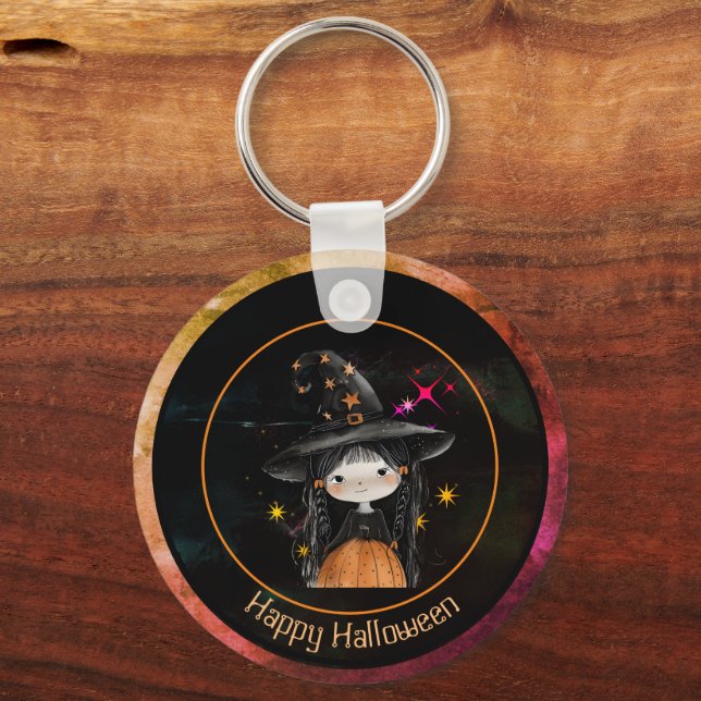 Cute Halloween Moster och Witch Keychain Nyckelring (Framsida)