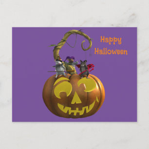 Cute Halloween Mouse Trio Vykort