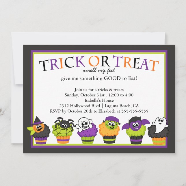 Cute Halloween Muffins Kids Costume Party Inbjudningar (Framsida)