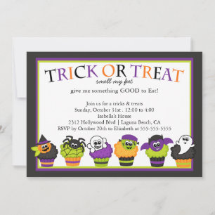 Cute Halloween Muffins Kids Costume Party Inbjudningar