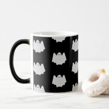 Cute Halloween Mugg - Black and White Ghost Mönste