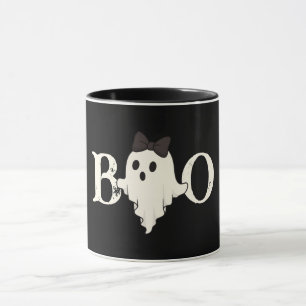 Cute Halloween Mugg - Boo Ghost med Bow