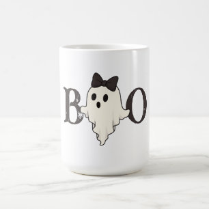 Cute Halloween Mugg - Boo Ghost med Bow